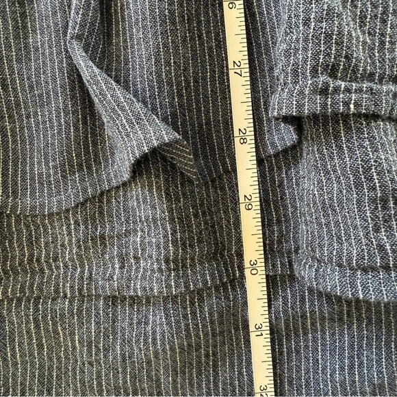 RAILS-Juliette Salem Stripe-Blue-Linen Blend-Tunic-Mini-Ruffle-Dress-Size S - Picture 5 of 14